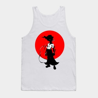 Afro hair samurai in red moon Tank Top